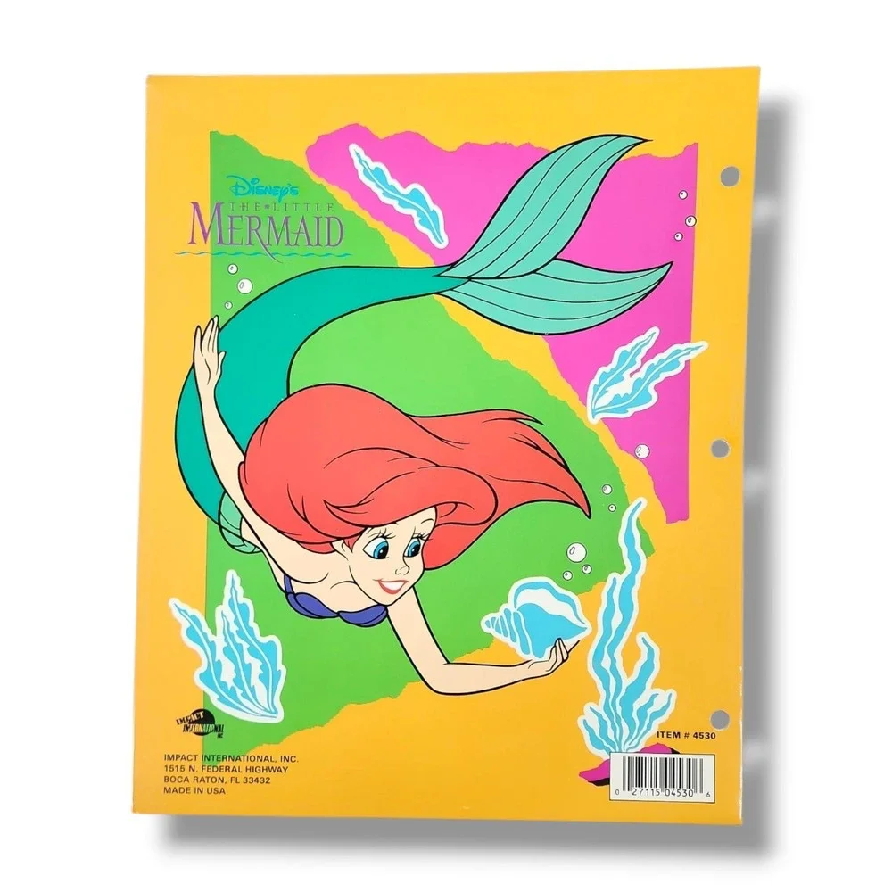 3 Vintage 90s‎ The Little Mermaid Pocket Folder Impact International EUC